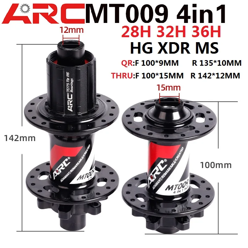 ARC MT009 bicycle hub MTB hub rear hub142 28H 32H 36H six claw disc brake 8 11 speed HG 12 speed