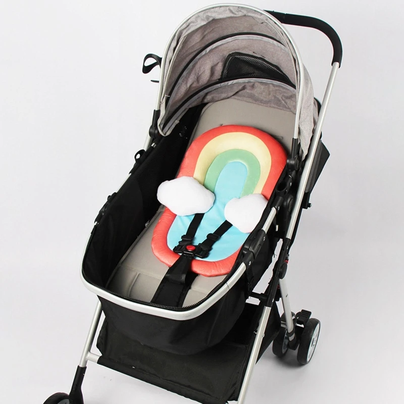 Baby Stroller Rainbow Seat Cushion Head Neck Support Pillow Sleeping