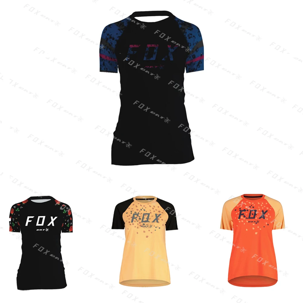 

Women Quick Drying Short Sleeves Downhill Bat Fox Jersey Motocross Clothing Mountain Bike MTB T-Shirts Downslope Cycling Downhil
