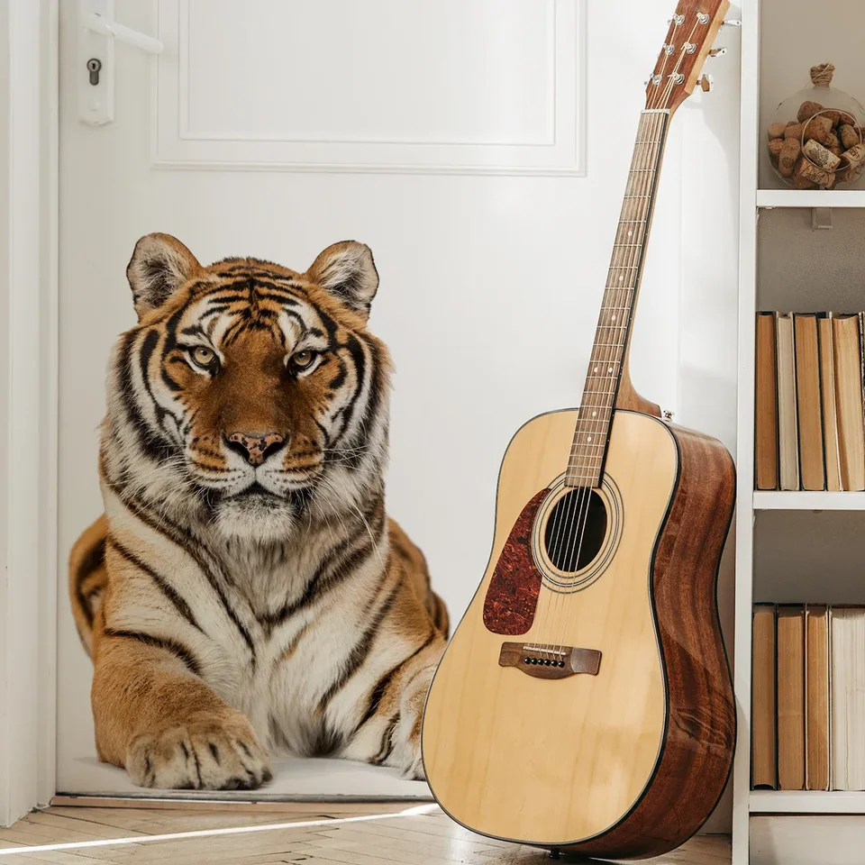 Lifelike Tiger Wall Decals – Removable Vinyl Stickers For Nursery, Kids Room, Living Room, Easy To Apply & Reposition - View #5