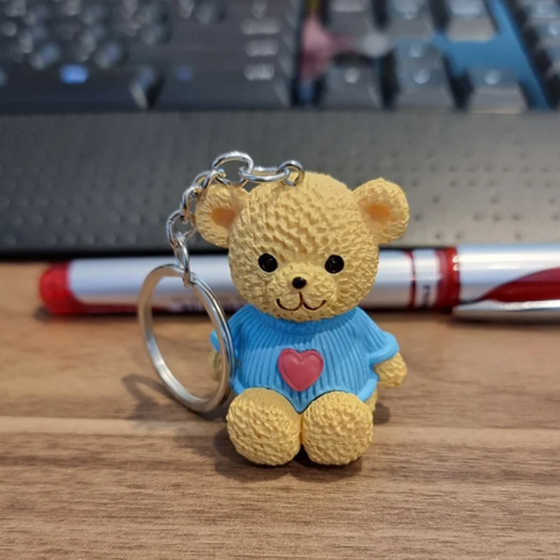 Cute Tiny Bear Keychain For Women Girls Cartoon Anime Mini Teddy