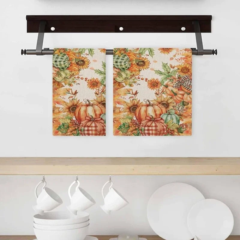 Sage Green Pumpkin Kitchen Towels 2