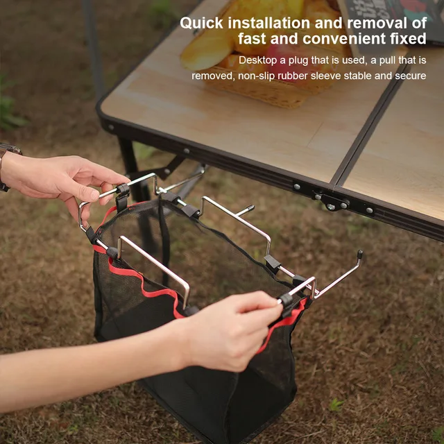 Összecsukható Asztali Tároló Nettó Hordozható Polc Táska Háló Piknik Kültéri Kemping Barbecue Konyha Állvány - Image 4