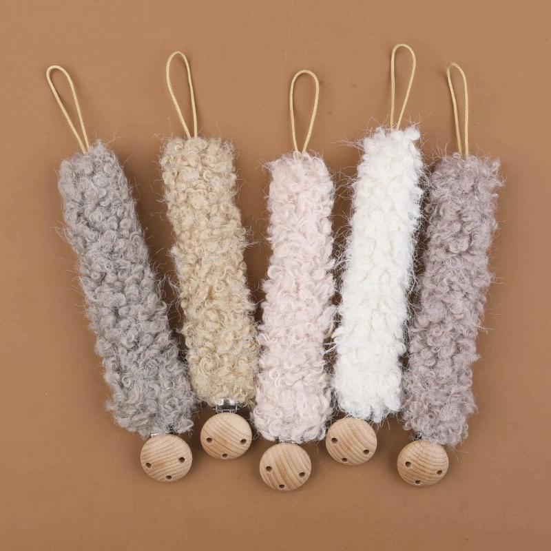 New Plush Baby Ciuccio Clip Catena Soft Furry Soother Ciuccio Catena Neonato Manichino Capezzolo Clip Ciuccio Accessori Per Bambini
