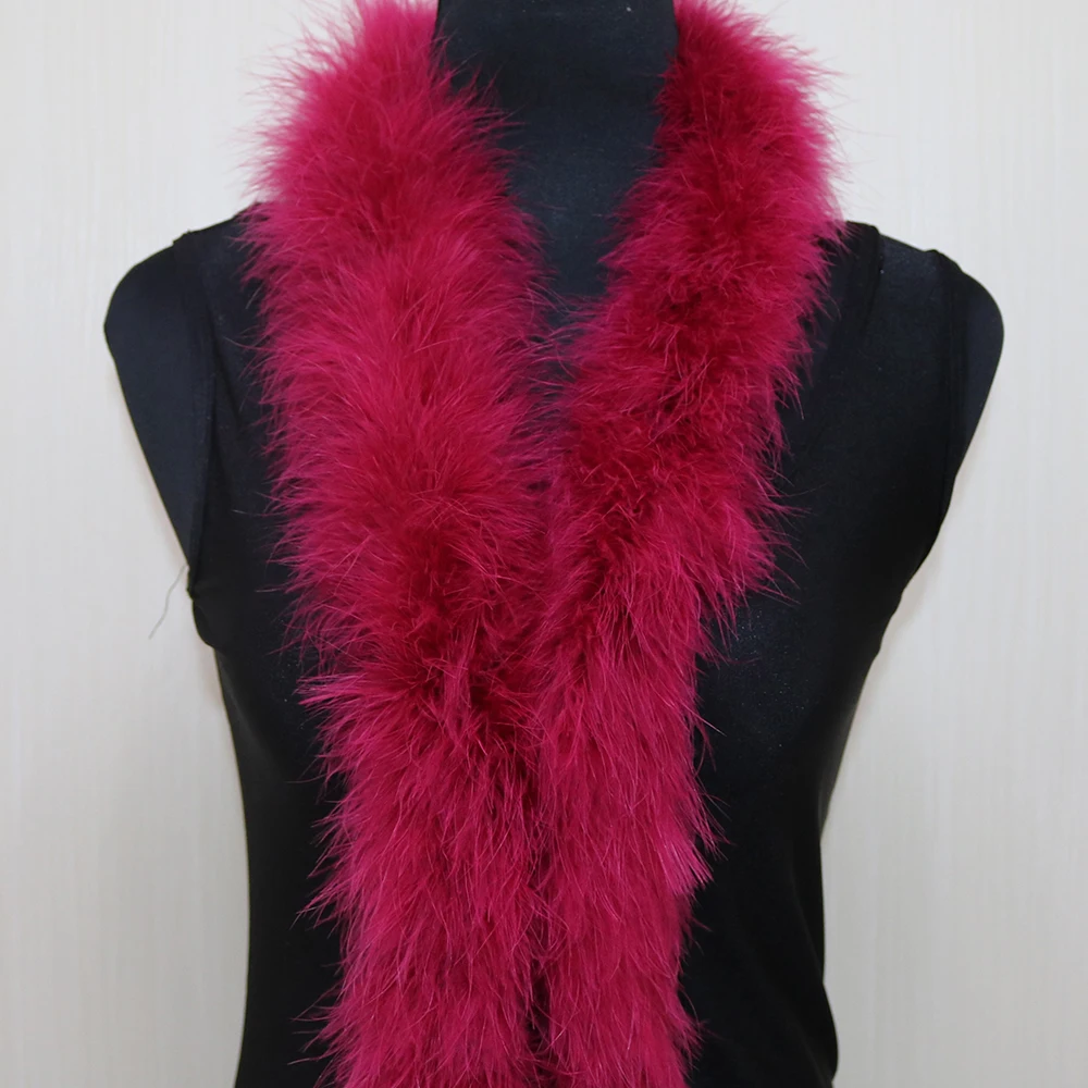 Description Picture 2 of item50 Grams Soft White Marabou Feather Boa 2 Meters Natural Turkey plume Scarf for Party Costume Clothing Decoration boa trim