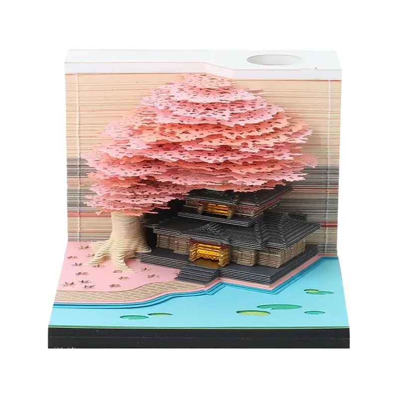

3D Desk Calendar 2024 Paper Carved Time Piece Calendar Romantic Atmosphere Desktop Decoration For Christmas Thanksgiving