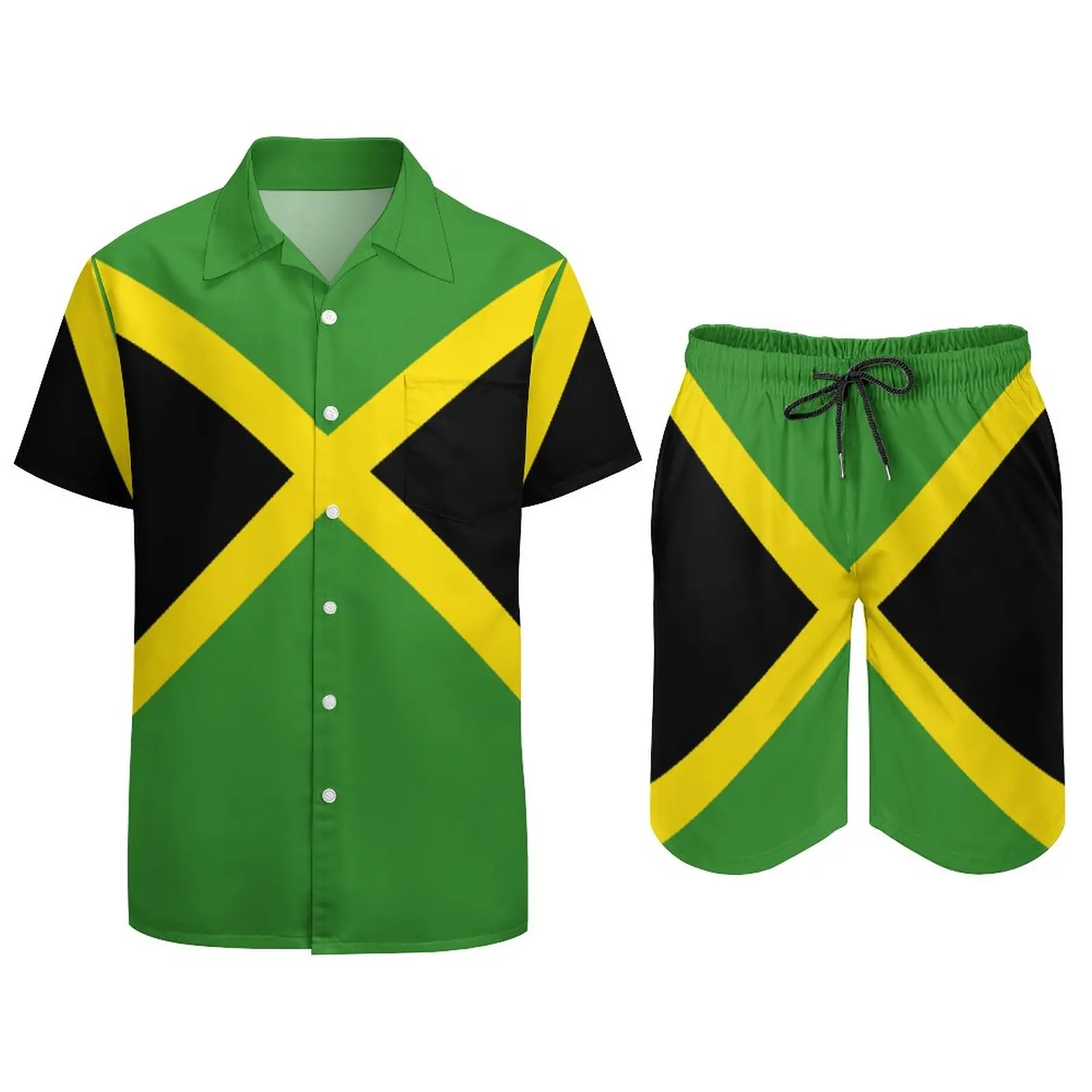 Jamaica Men's Beach Suit Funny 2 Pieces Pantdress  top Quality  Home Eur Size 2