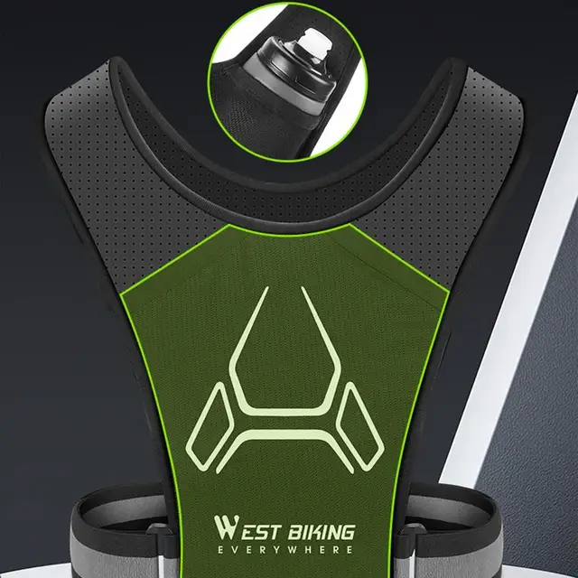 Gilet Da Corsa Con Porta Cellulare E Portabottiglie - Riflettente, Unisex, Per Running Notturno - Foto 8