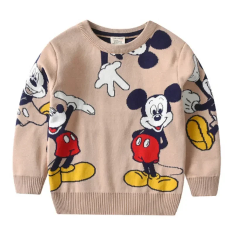 Children tops Baby Boy Sweater spring autumn winter thick knitted cotton pajama tops cartoon Mickey Mouse children clothing kid wear jacket