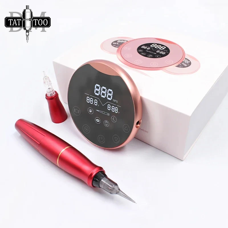 Tattoo Machine Kit P90 PMU Tattoo Machine Pen Set Universal Cartridge Needle Dermografo Rotary Pen For Training Eyebrow Small Tattoo