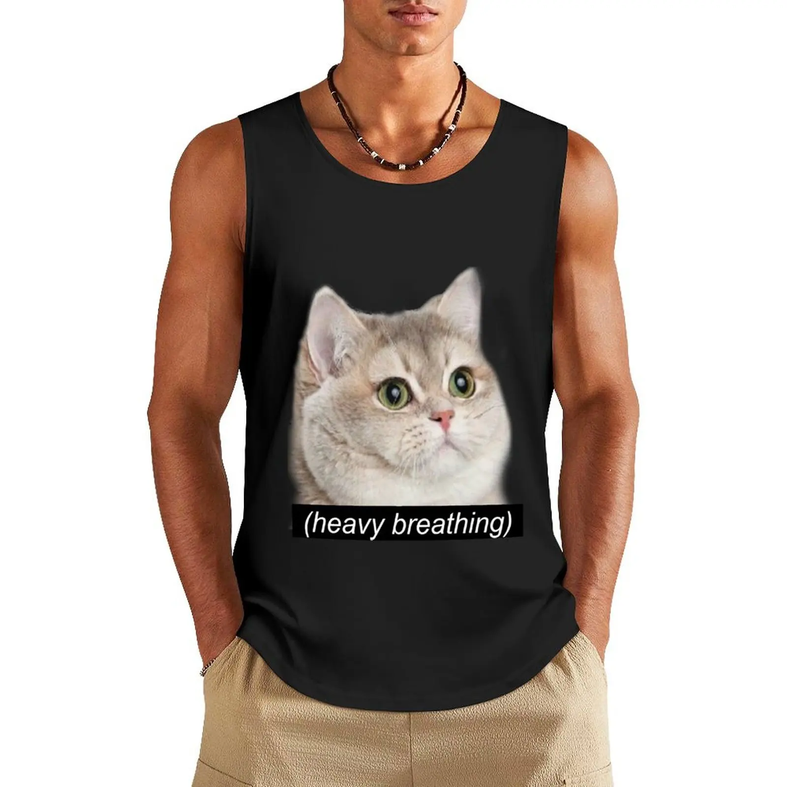 

Heavy Breathing (big) Tank Top t-shirt for man Men's clothing brands quick-drying t-shirt