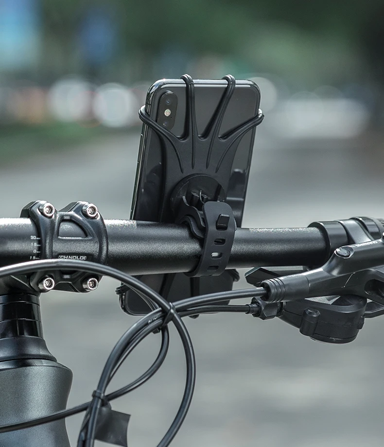 ROCKBROS Fahrrad-Handyhalterung Silikon Hochelastisch Universelle Fahrrad-Handyhalterung Mobiltelefon-Ständer Stoßfeste Halterung – Detail 9