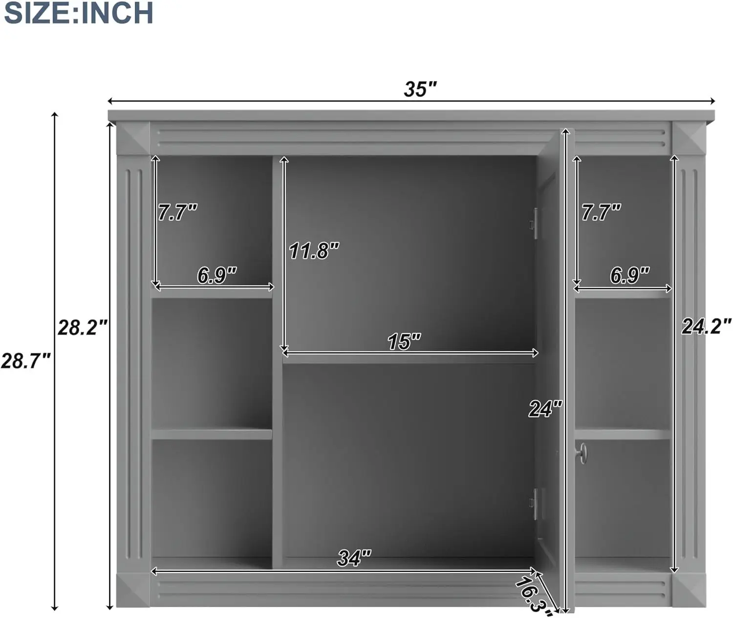 36'' Bathroom Vanity with Royal Grey Mirror Cabinet,Modern Bathroom Storage Cabinet with Top Sink,2 Soft Closing Doors and 2 Dra