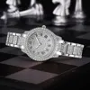 1 Female Silver Alloy With Charming Four Shot Rhinestone Embellishment Circular Dial Quartz Watch And 1 Love Decoration 4