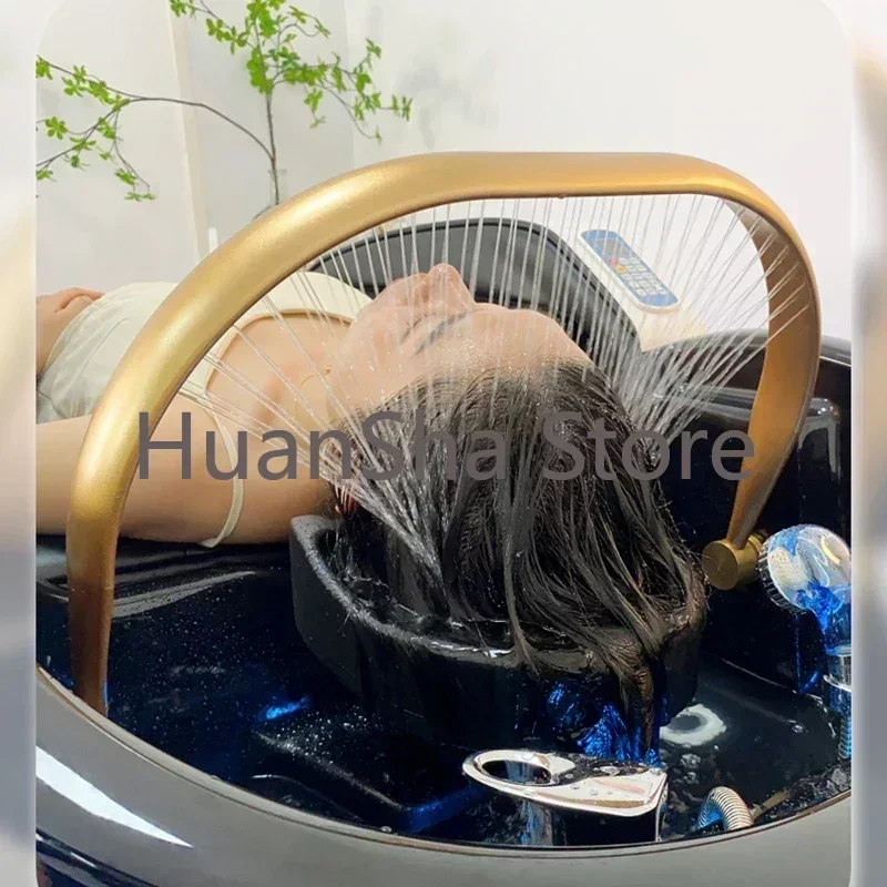 Wash Hair Salon Shampoo Chair Head Spa Massage Professional Hairdresser Shampoo Chair Stylist Cadeiras Beauty Furniture LJ50SC