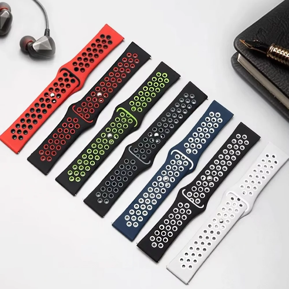 Silicone Sport Bracelet with Hollow Out Design - Universal Smartwatch Strap Accessories