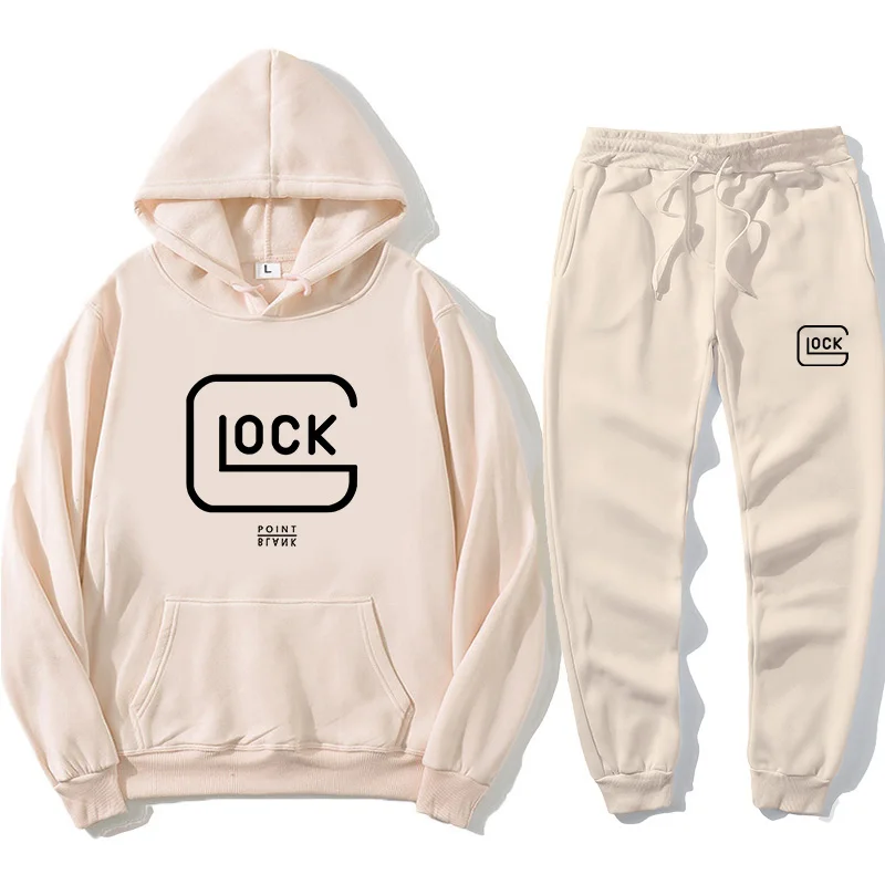 Men's Suit Two PiecesSolidColor Sweatshirt Men's Sports PantsFashionSweatshirtSpring and Fall Hooded Sweatshirt Spring and Fall