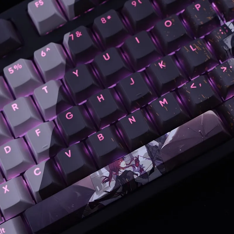 Desenhos Animados Anime Gaming Key Caps Pbt Dye-subbed Keycap Keycap para Ansi 61 87 104 108 Chaves Grupo Desenhos Animados Trilho Kafka Keycap - Imagem 3