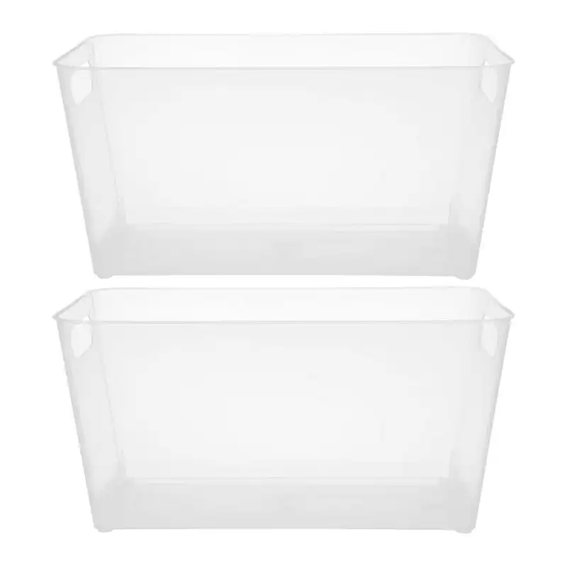 

Made Simple Organizer Bin with Handles, Set of 2, Clear Food storage containers Ziplock bags Kitchen accessories Food storage ba