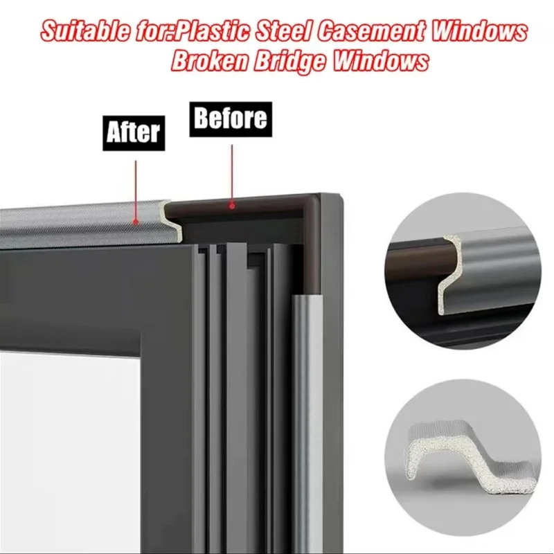 Sealing Strip Tape 40M Acustic Foam Window Sealing Strip For Casement Window Seal Soundproof Foam S Weather Stripping Door Seal Gap Filler Tape