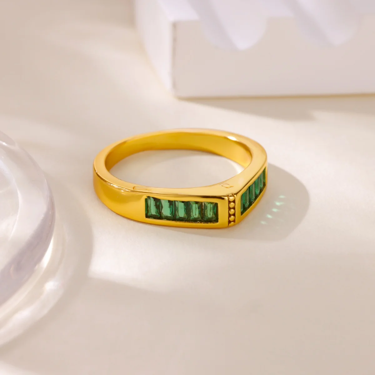 Green Cubic Zirconia Rings for Women