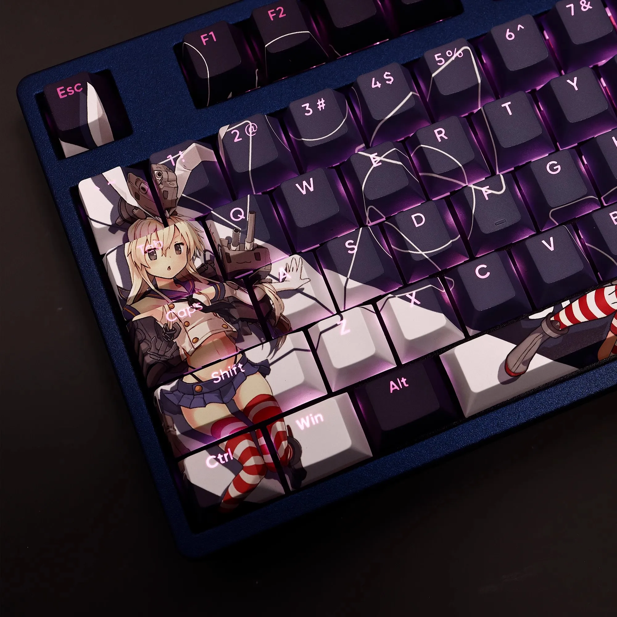 Anime Keycaps Conjunto para Teclado Coleção Kantai Shimakaze Keycap Pbt Dye Subbed Backlit Ansi 61 87 104 108 Chaves - Imagem 4