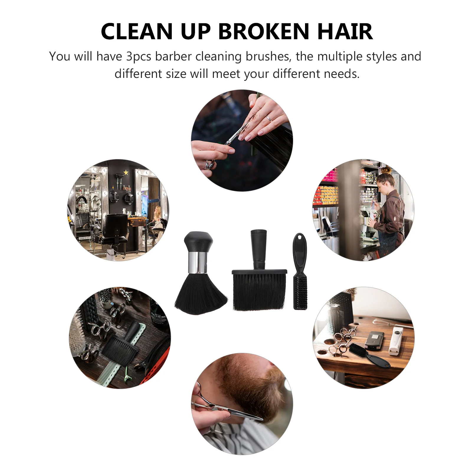 Hair Cutting Brush Remover Broken Styling Tools Haircut Cleaning Man Mens Brushes 2