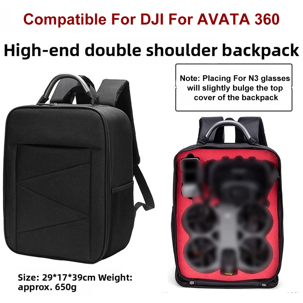 DJI AVATA 360 드론용 1pc 배낭 EVA 다용도 휴대용 스크래치 방지 보호 가방 29x17x39CM 다양한 경우에 사용 가능