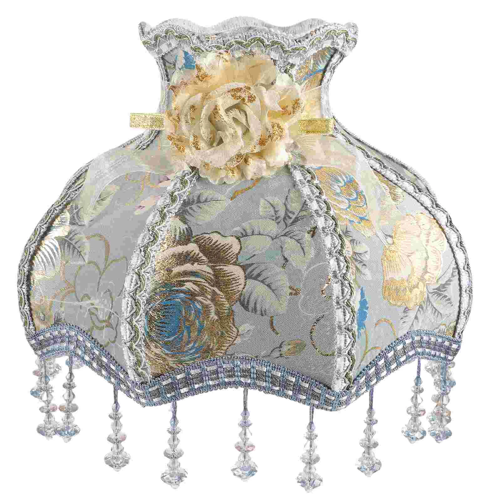 

Напольная Лампа в европейском стиле, подвесной абажур с бусинами, винтажный декор, тканевые скатерти