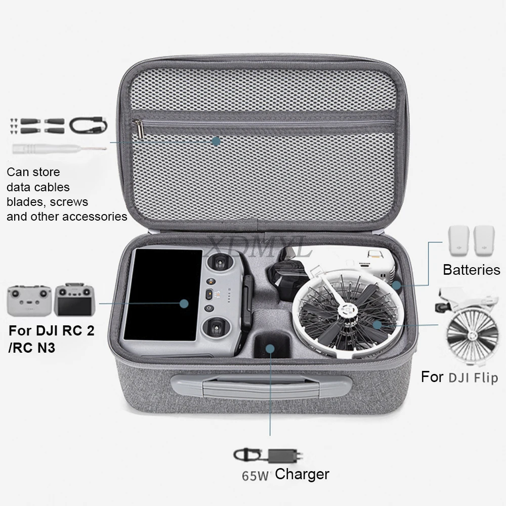 Protective Carrying Case DJI Flip Drop-resistant Shoulder Storage Bag DJI RC 2/RC N3 Drone Accessories