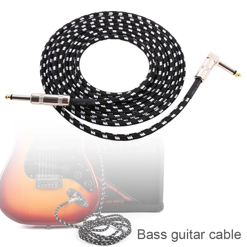 

Electric Guitar Cable Wire Cord 3M 6M No Noise Shielded Bass Cable Braided Coat for Guitar Amplifier Musical Instruments