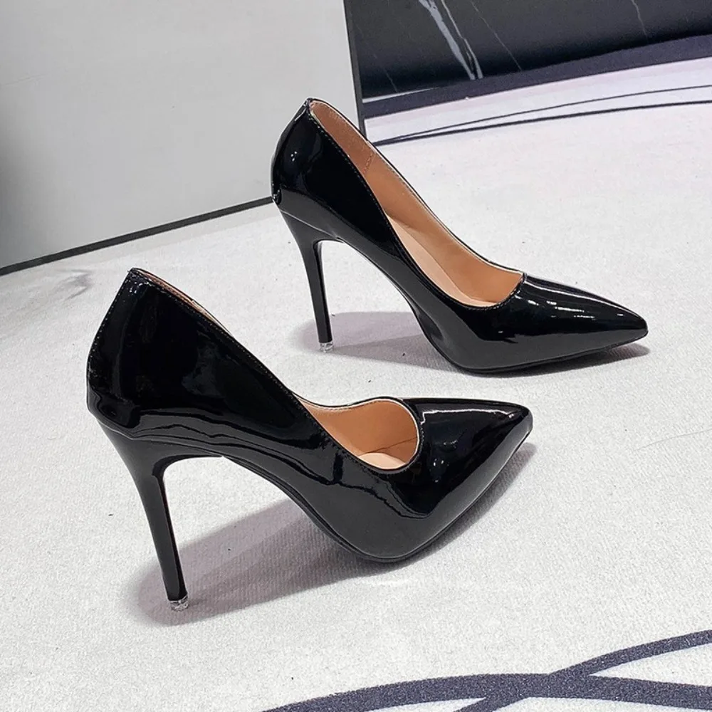 Sexy Black Sole Thin 6cm 8cm 10cm Heel High Heels Classic Style Black Office Work Shoes light Lady Pumps Plus Size 43 4