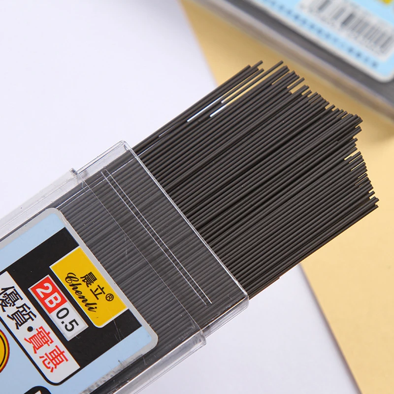 200Pcs 0.5/0.7mm 기계식 연필심 2B 연필봉 자동 연필심 리필 사무실 학교 미술 스케치 드로잉 용품