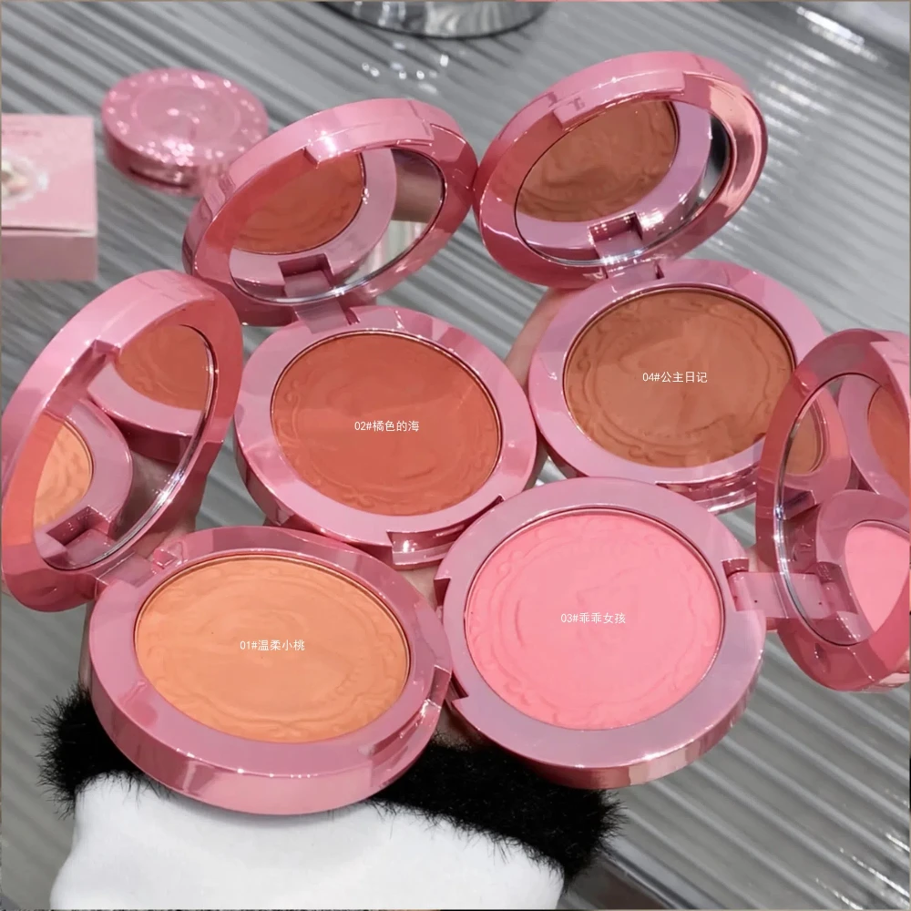 Embossed Blusher Palette Matte Natural Nude Pink Red Rouge Contour Waterproof Long Lasting Cheek Tint Facial Makeup Cosmetics 3