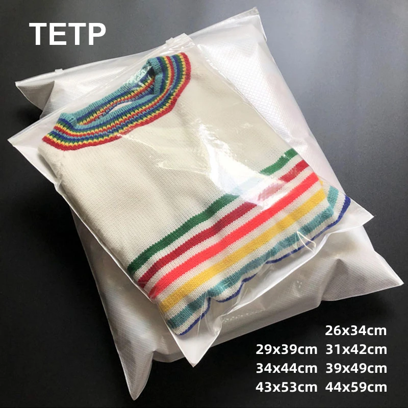 

TETP 50Pcs White Grid Zipper Shipping Bags Travel For Clothes Sewing Projects Women Shoe Hoodies Packaging Organizer Storage