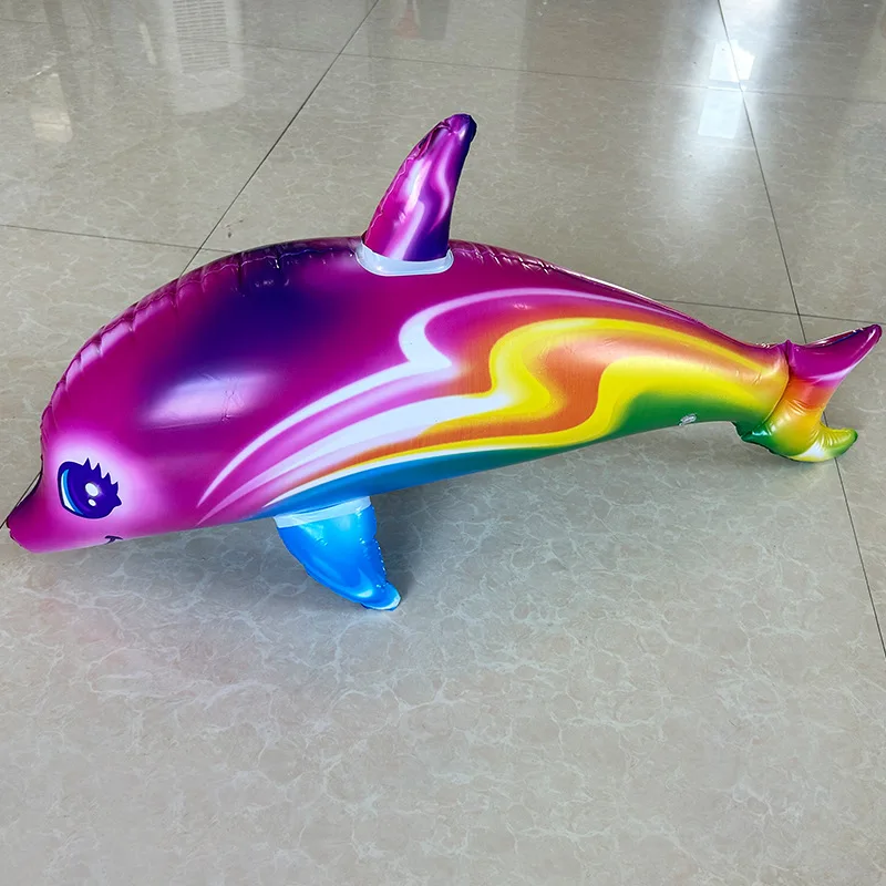 New Colorful Inflatable Large Dolphin Toys Creative Children's Water Party Dress Up Toys Starry Dolphin Fish Inflatable