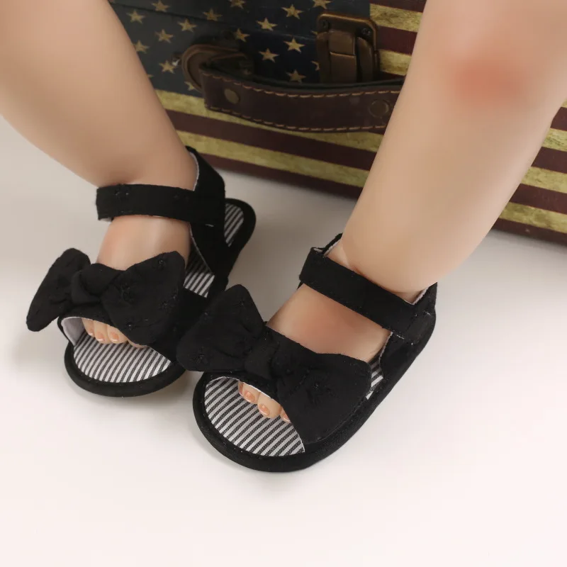 Meckior Sommer Nette Bowknot Kleinkind Mädchen Schuhe Leinwand Neugeborenen Garten Sandalen Baby Anti-slip Weiche Baby Mädchen Schuhe 0-18M – Detail 14