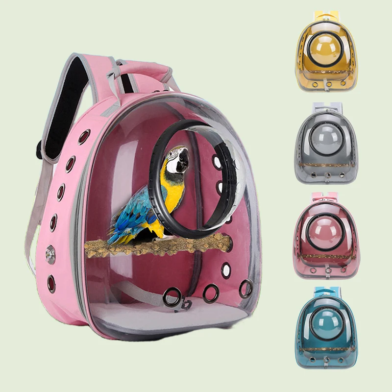 Bird Carriers Bag Outdoor Bird Transport Cage Breathable Parrot Backpack Adjustable Shoulder Strap for Cat Dog Bird Supplies