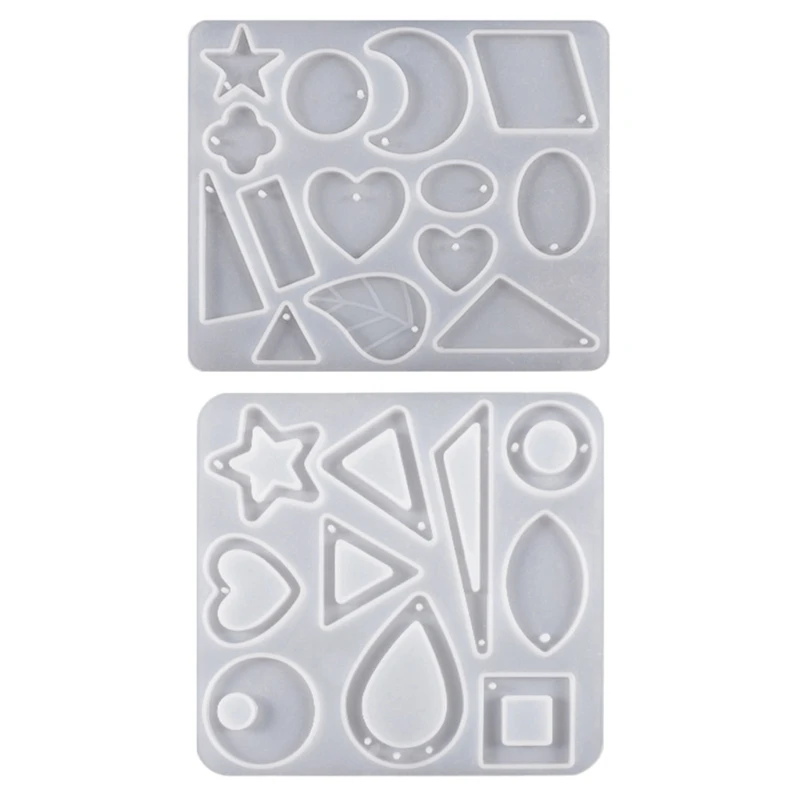 

Силиконовая форма в форме звезды, листа, сердца, Луны с отверстием, формы для подвесок в форме сережек для женщин и формы для из