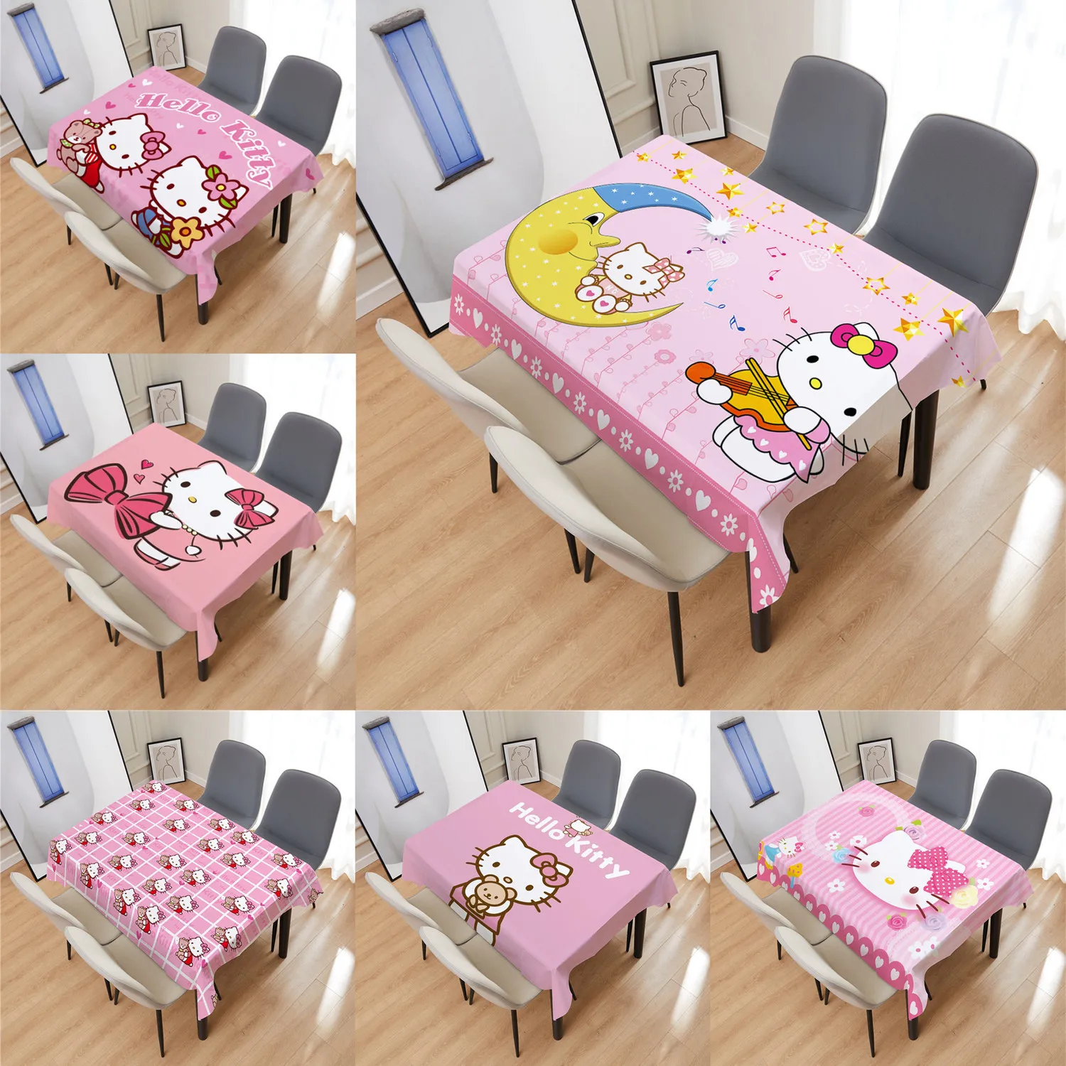 

Hello Kitty Tablecloth Picnic Cloth Sanrio Anime Student Dormitory Table Mat Home Tablecloth Kawaii Girl Heart Birthday Gift