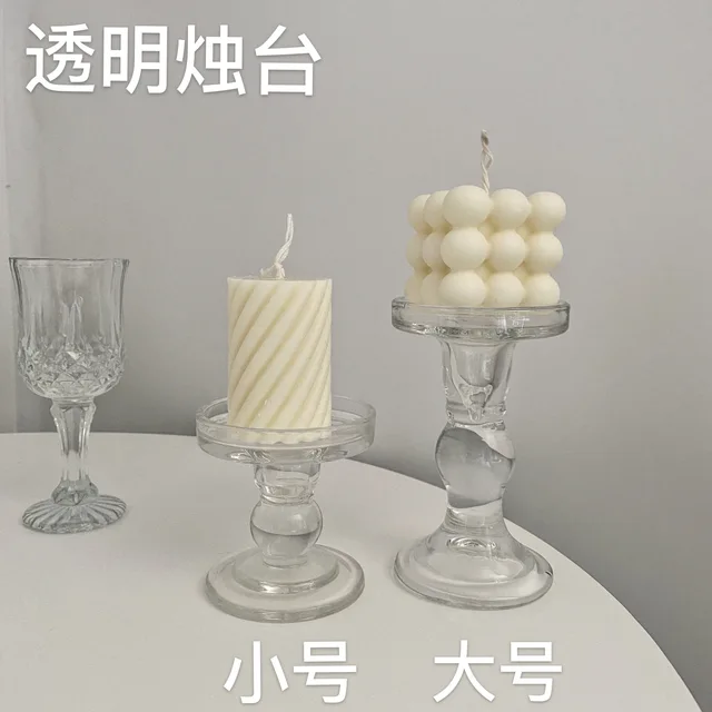 Large glass candlest