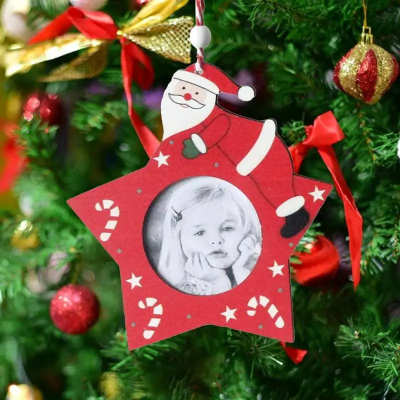 

Christmas Picture Frame Ornaments Christmas Tree Hanging Ornaments Gloves House Pentagram Car Photo Pendants Christmas Supplies