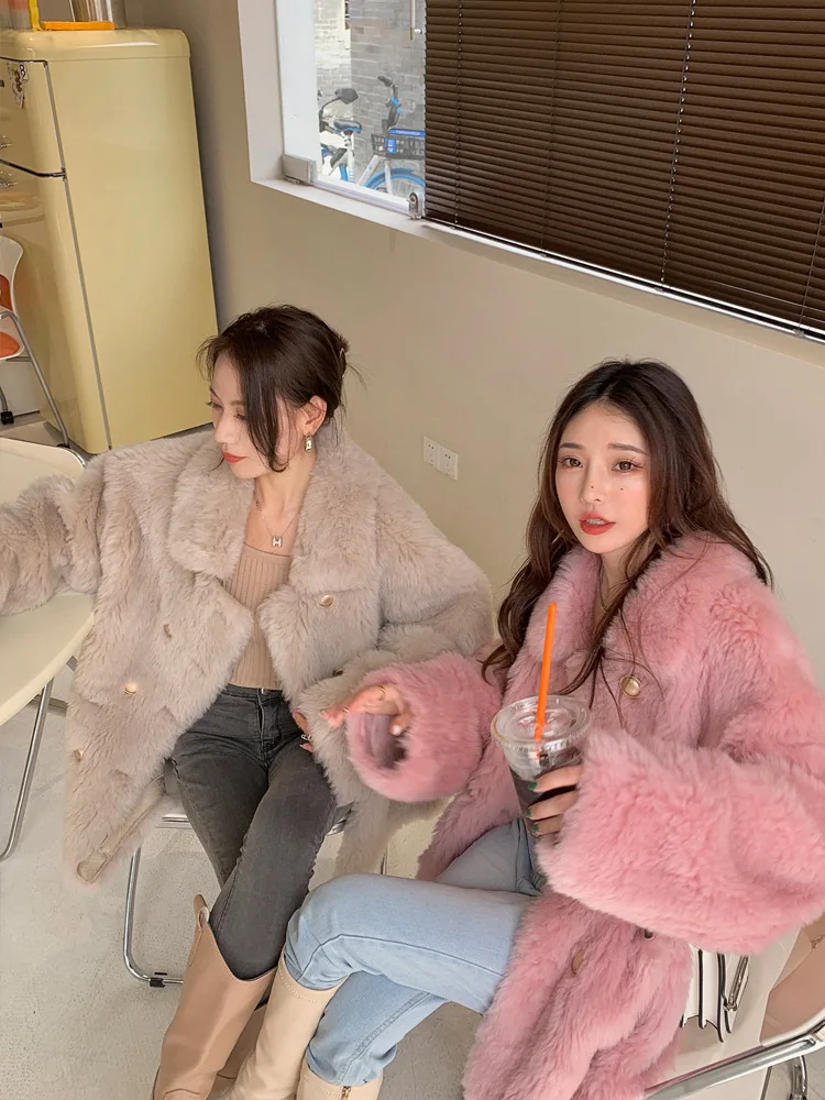 

Toca Composite Fur Integrated Cashmere Coat Women's New Lamb Wool Medium Length Fur Fur Coat