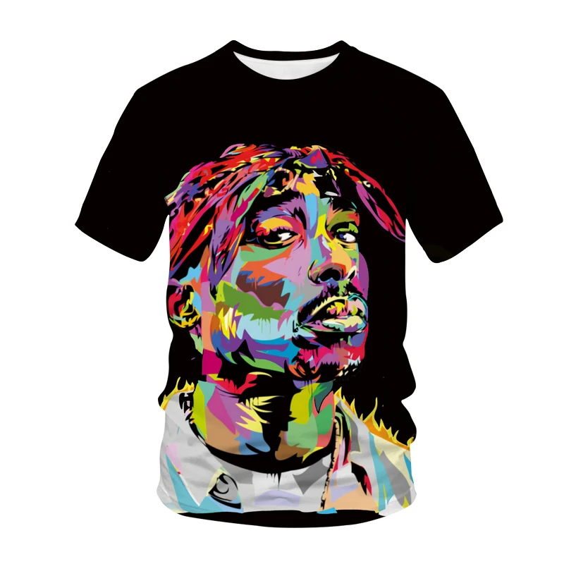 

Rapper 2 PAC Summer Men's T-Shirt Vintage Pattern Casual Streetwear Male Fashion Oversized Clothing Retro Outdoor Tops&Tees