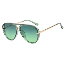 Chic Unisex Double - Bridge Aviator Sunglasses with UV Protection, European and American Street Style (Green)