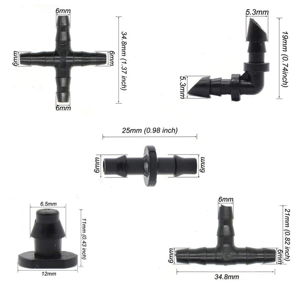 Barbed Connectors 50pcs for Flower Pot Garden Lawn Barbed Connectors