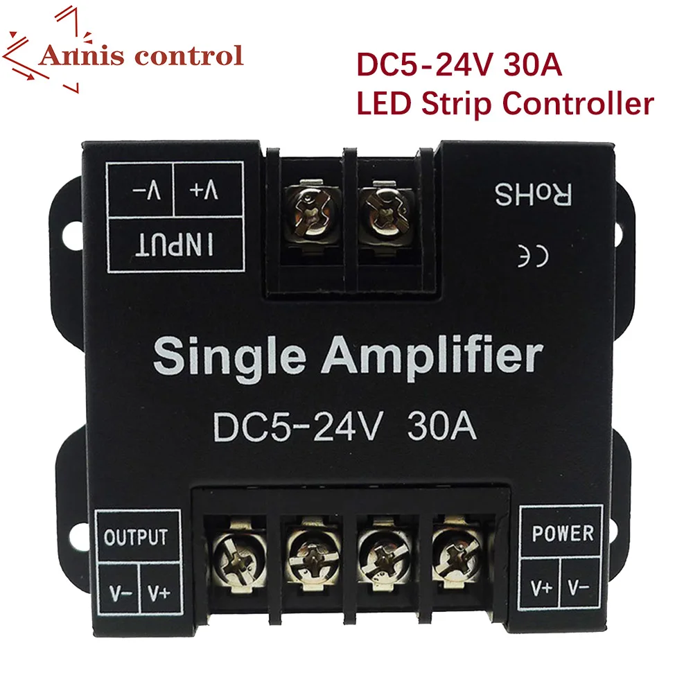 RGB controller DC5-24V 30A LED strip single amplifier, used for monochromatic LED strip power repeater console controller