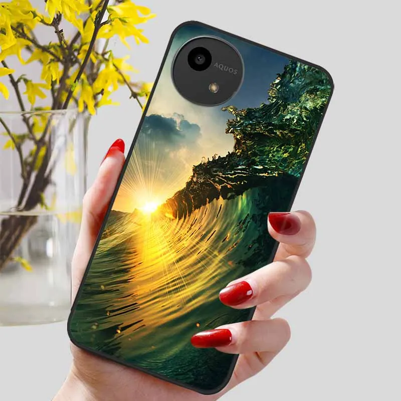 Lovely Black TPU Silicone Shockproof Soft Phone Case with Beautiful Pattern