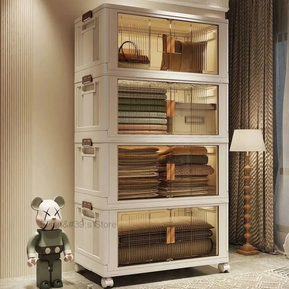 

Органайзер для хранения одежды на колесах, шкаф с ящиками, органайзер, складной шкаф большой вместимости с защелками