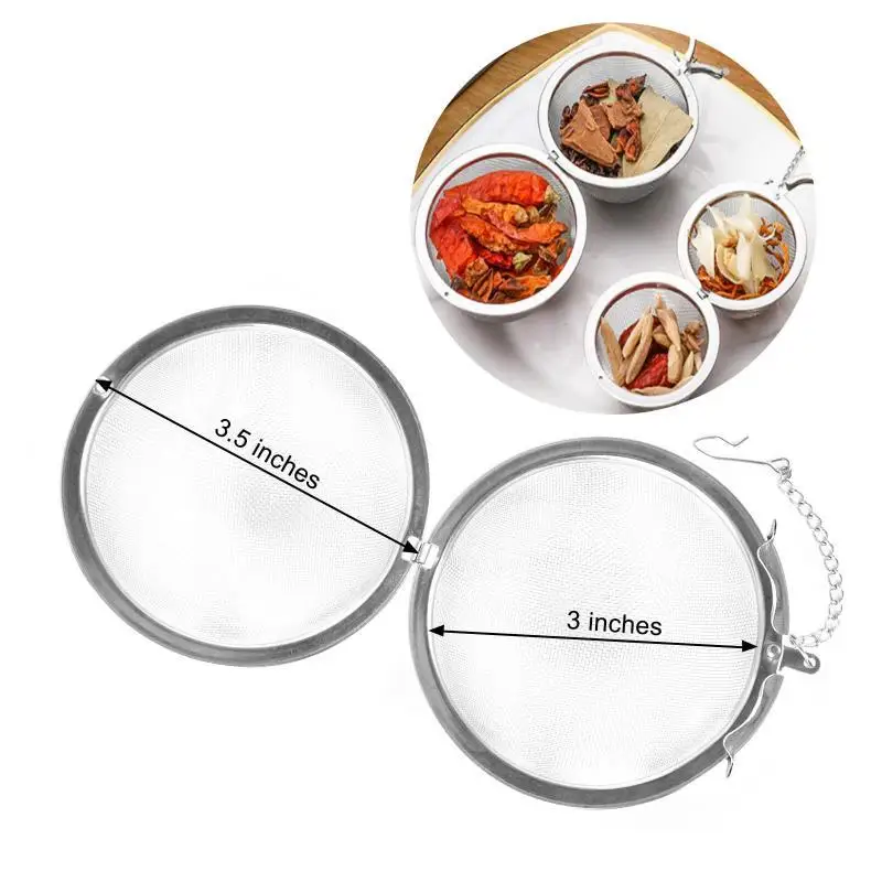 5 Size 4.5cm/5.5cm/7cm/9cm/11cm Stainles Steel Teaware Mesh Strainer Infuser Tray Tea Herbal Filter Accessories Kitchen Tool